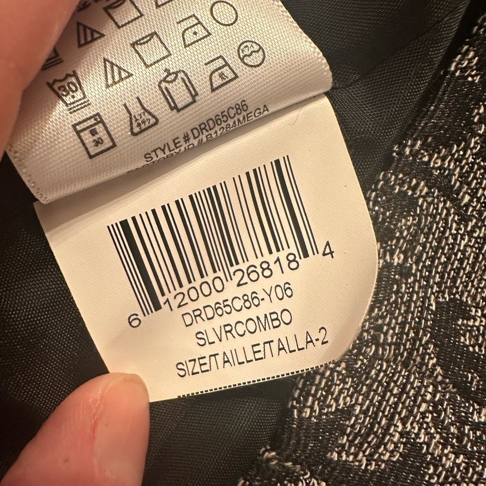 BCBGENERATION BLACK SHIMMER MESH DETAIL MINI DRESS - Size 2 SKU:219 - Picture 7 of 7